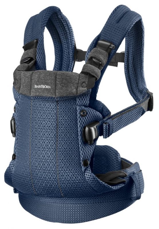 Анатомический мультифункциональный рюкзак-кенгуру BabyBjorn Harmony Navy Blue, 3D Mesh (088008E1)