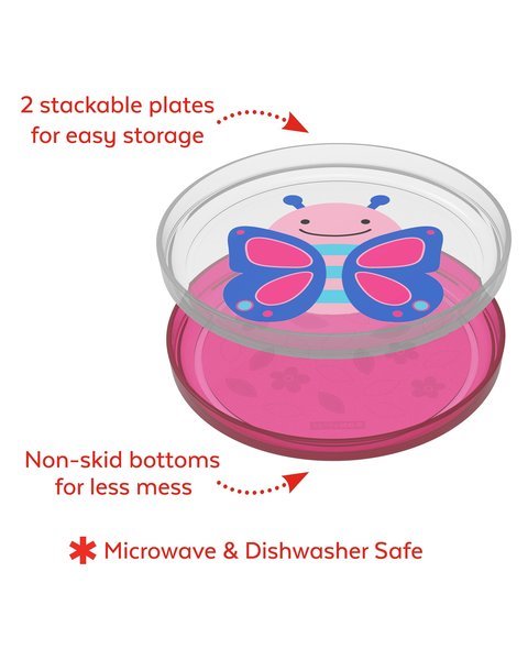 Set 2 farfurii anti-alunecare Skip Hop Zoo Fluture