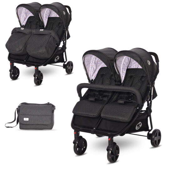 Коляска для двойни Lorelli DUO Black Dots