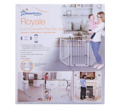 Dreambaby Ограждение-Манеж 3-в-1 «Royale Converta» (380 см.) белый