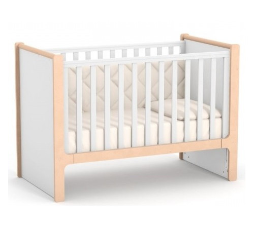 Patuț pentru copii ЛД7 Nice fără sertar, Alb/Fag