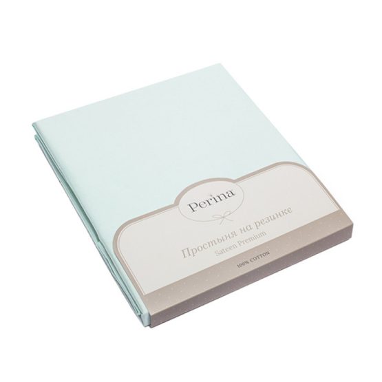 Простынь на резиночке детская 160*80 см Perina Мятный