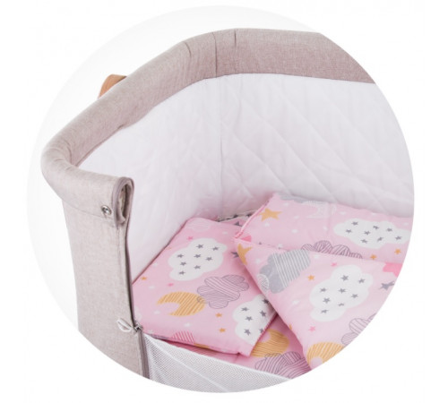 Chipolino Постельное белье для колыбели «Pink sky» (4 ед.)