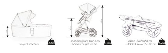 carucior 2 in 1 pentru copii