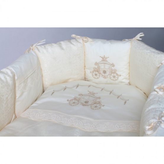 Incanto Комплект постели для овальной кроватки «Карета» Бежевый (6 ед.)