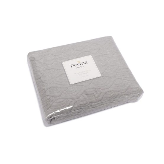 Плед- покрывало Perina (ПП-01.6-1) Волна серая