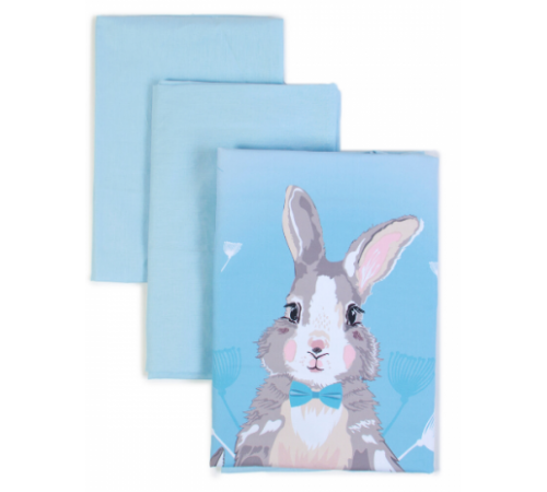 Veres Lenjerie de pat „Summer Bunny” (3 buc.) albastru