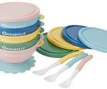 Set 5 boluri si 3 lingurite colorate