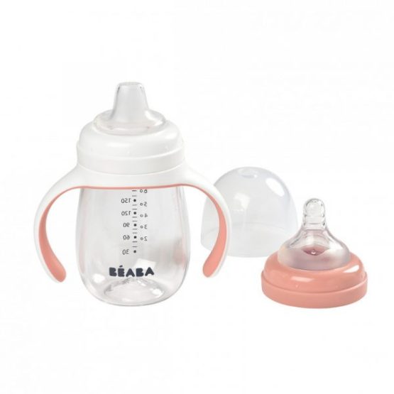 Бутылка Beaba 2в1 Tritan Learning Bottle 210 мл Розовая B913478