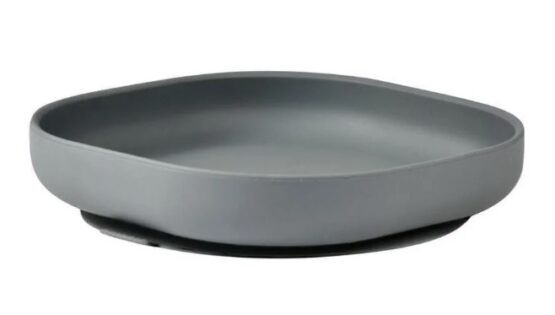 Силиконовая тарелка с присоской Beaba Mineral Grey B913550