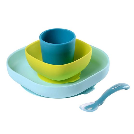 Set de masa silicon Beaba 4 piese Bleu B913428