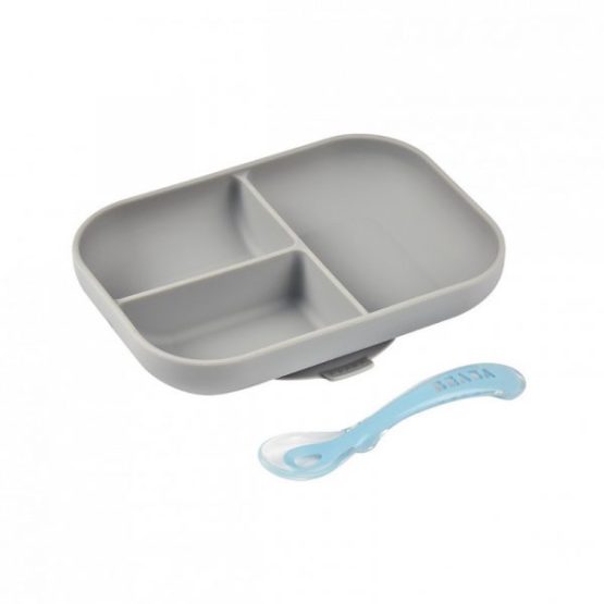 Силиконовый столовый набор Beaba из 2 предметов Серый B913508