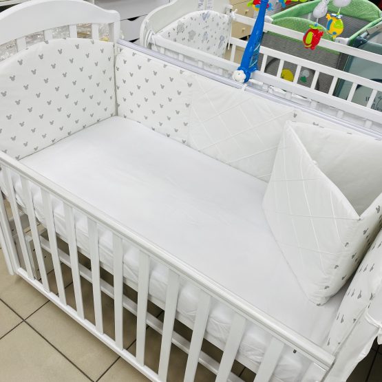 Бортики в кроватку Серебряные Микки Маус Holala Kids