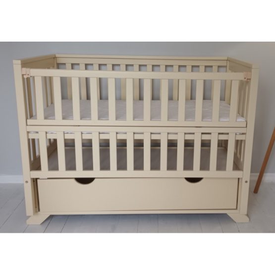 Детская кроватка Goydalka ALEX PREMIUM LONGITUDINAL (1B25-3) Слоновая кость с ящиком