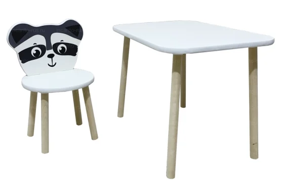 Детский столик со стулом Incanto Енот White