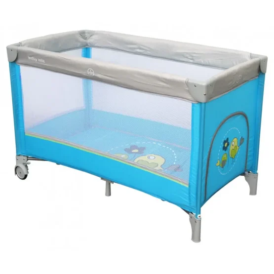 Baby Mix Țarc-patut HR-8052-184 „Păsări” albastru