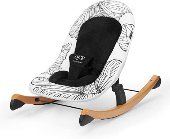 KinderKraft Шезлонг Finio чёрный/белый