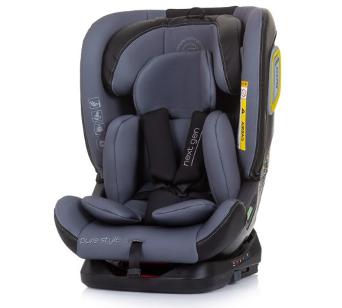 Chipolino Автокресло Next Gen Isofix I-size 360 °C (40-150 см.) гр. 0+/1/2/3 ( 0-36 кг.) графит