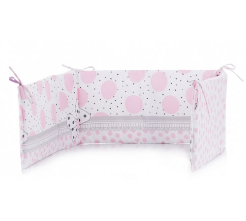 Chipolino Бортик на кроватку (60/180 см.) розовый/шарики