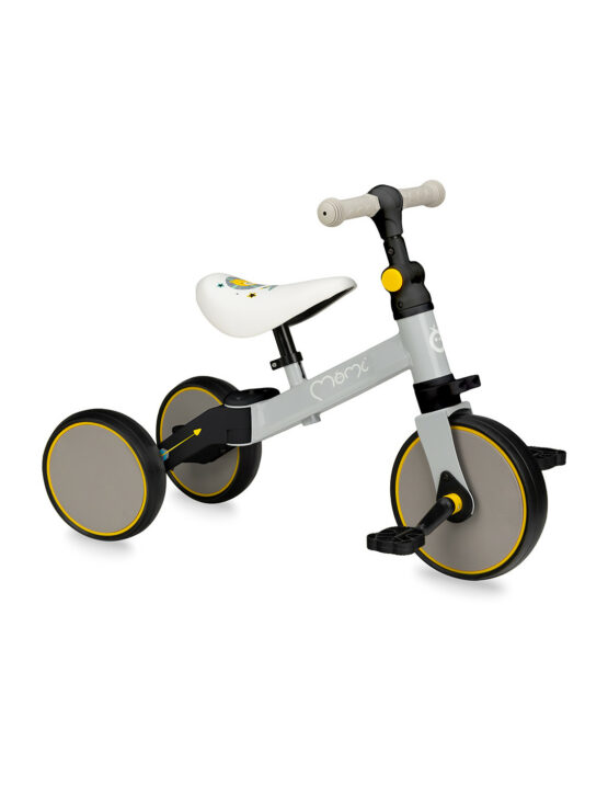 MoMi Трехколесный велосипед LORIS 4 в 1 Серый – Жёлтый