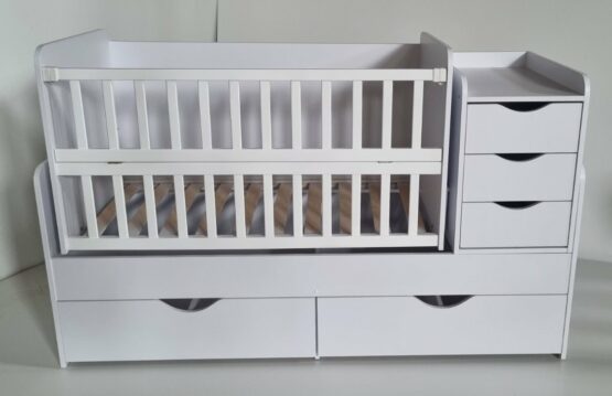 Детская кроватка Eucalyptus Larry Premium Transformer Transversal (DS-1001) Белая