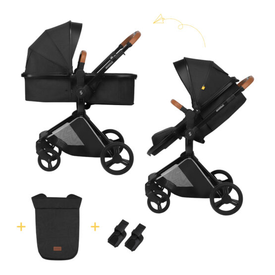 Коляска 2в1 Skiddou Nasjo onyx (2020071) Черная