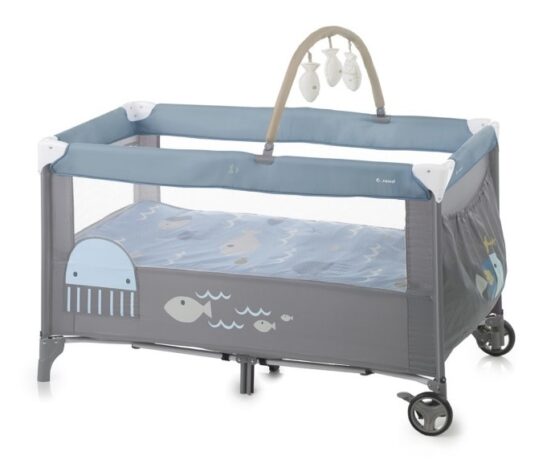 Манеж-кровать Jane 2 уровня+Игрушки (6838 U53) Синий