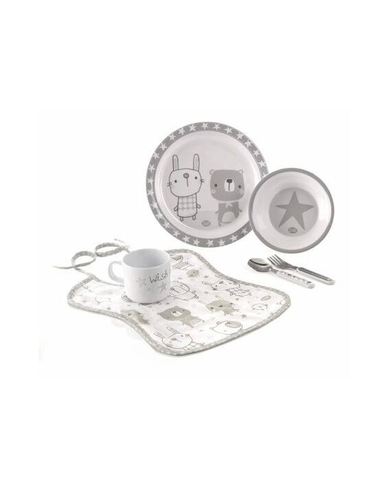 Набор из меламиновой посуды с нагрудником Jane Звезда (070233 T01)