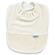 Baveta cu buzunar BabyJem Velvet Ecru