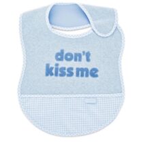 Baveta din bumbac BabyJem Don't Kiss Me Albastra