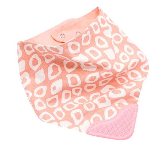 Нагрудник-бандана с игрушкой для прорезывания зубов BabyJem Розовый (686)