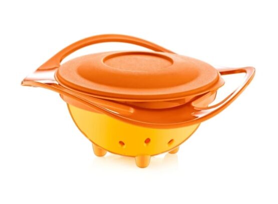 Bol multifunctional cu capac si rotire 360 grade BabyJem Amazing Bowl Oranj (350)