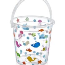 Caldarusa transparenta pentru baie BabyJem Alba