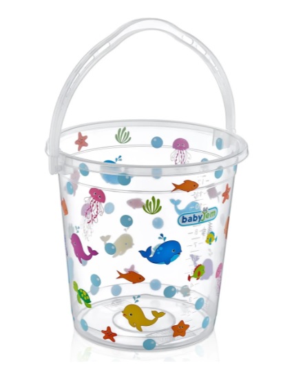 Caldarusa transparenta pentru baie BabyJem Alba (399)