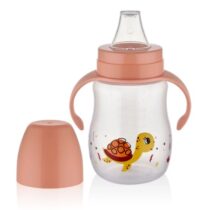 Canuta cu toarte si tetina din silicon BabyJem Oranj, 250 ml