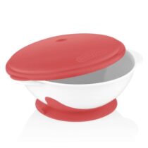 Castron cu ventuza si capac BabyJem Roz