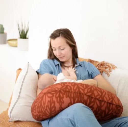 Perna 2 in 1 de maternitate si de alaptare Babymoov B.Love Terracota in forma de U si C