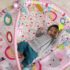 Salteluta de activitati Bright Starts 5 in 1 Gym & Ball Pit Rainbow Tropics