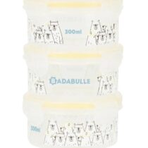Set 3 boluri ermetice pentru pastrarea hranei Badabulle Maxi, 300 ml
