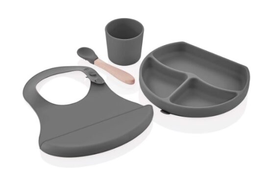 Набор для кормления силиконовый BabyJem Grey, 4 шт. (728)