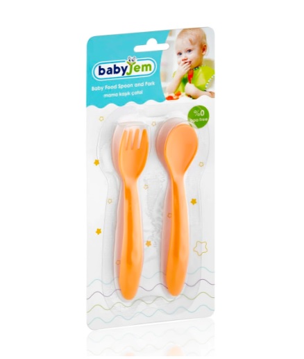 Set lingurita si furculita BabyJem Galben