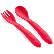 Set lingurita si furculita BabyJem Rosu
