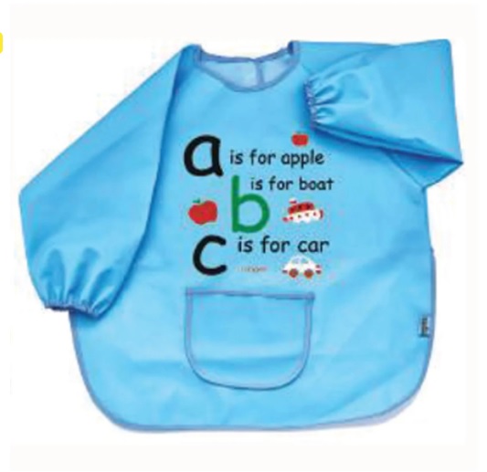 Нагрудник с рукавами для занятий BabyJem ABC Blue (049)