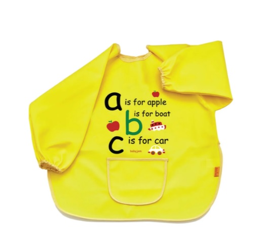 Нагрудник с рукавами для занятий BabyJem ABC Yellow (049)