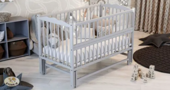 Кроватка детская Кузя Ангелина-2 Серый на маятнике (KZ.100242-1)