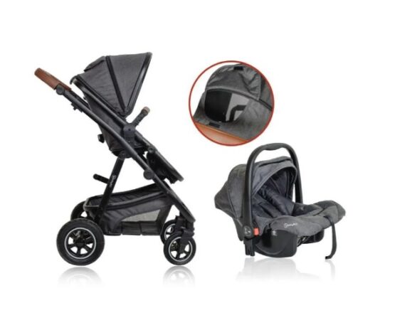 Carucior-3-in-1-BabyGo-Simplex-Grey-Melange