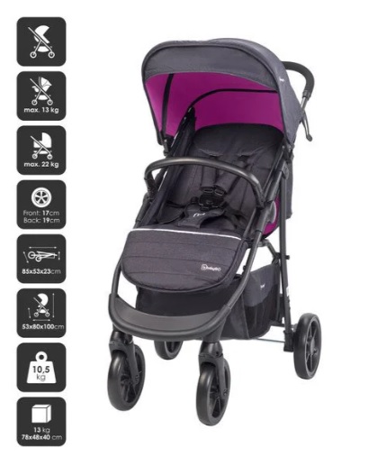 Carucior-3-in-1-BabyGo-Style-Rosa