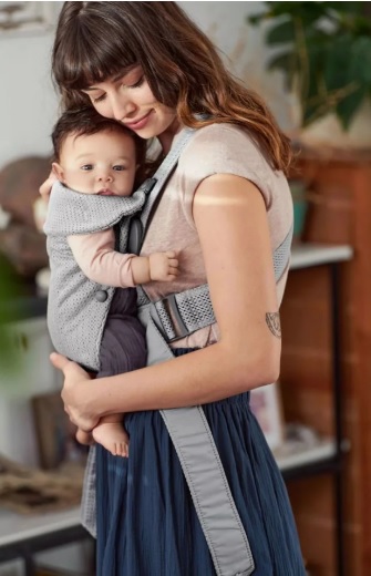 Marsupiu-anatomic-BabyBjorn-Mini-Grey-cu-pozitii-multiple-de-purtare-3D-Mesh