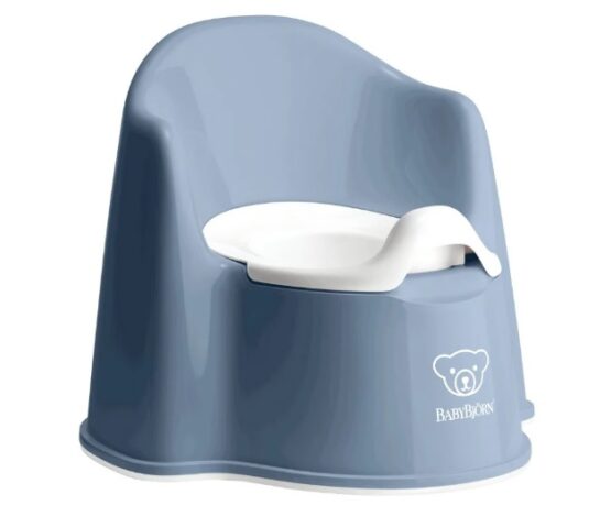 Olita cu protectie spate BabyBjorn Potty Chair Deep blue/White (055269A)