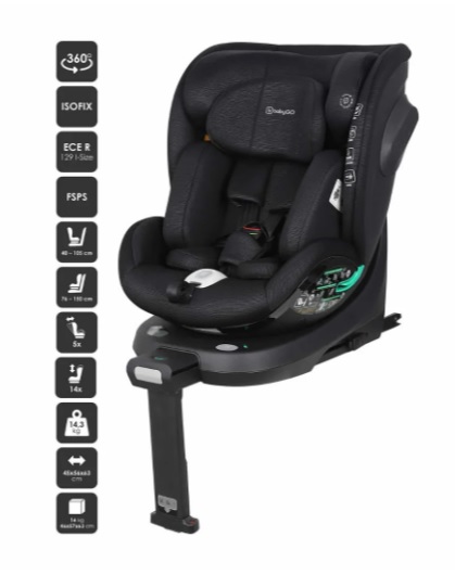 Scaun-auto-rotativ-cu-isofix-BabyGo-Prime-Black-40-150-cm